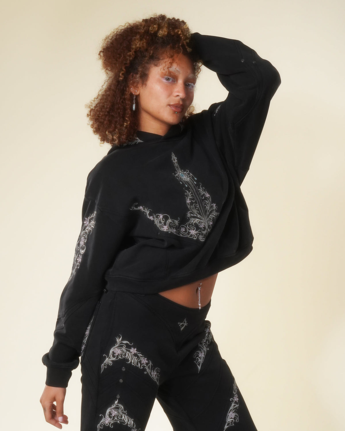 Princess knight black armored sweatpants