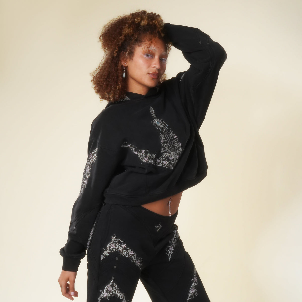 Princess knight black armored sweatpants