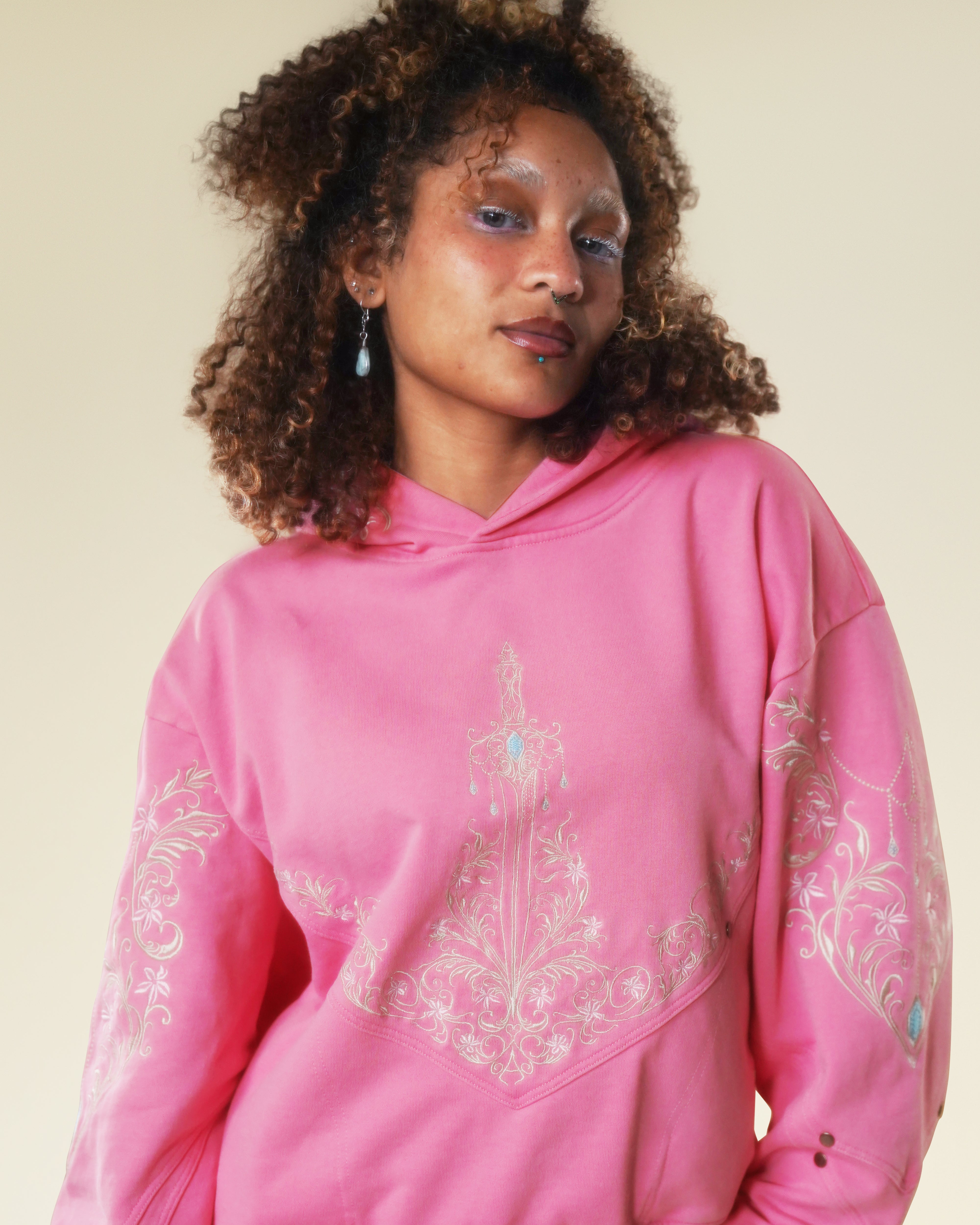 Princess knight pink armored hoodie