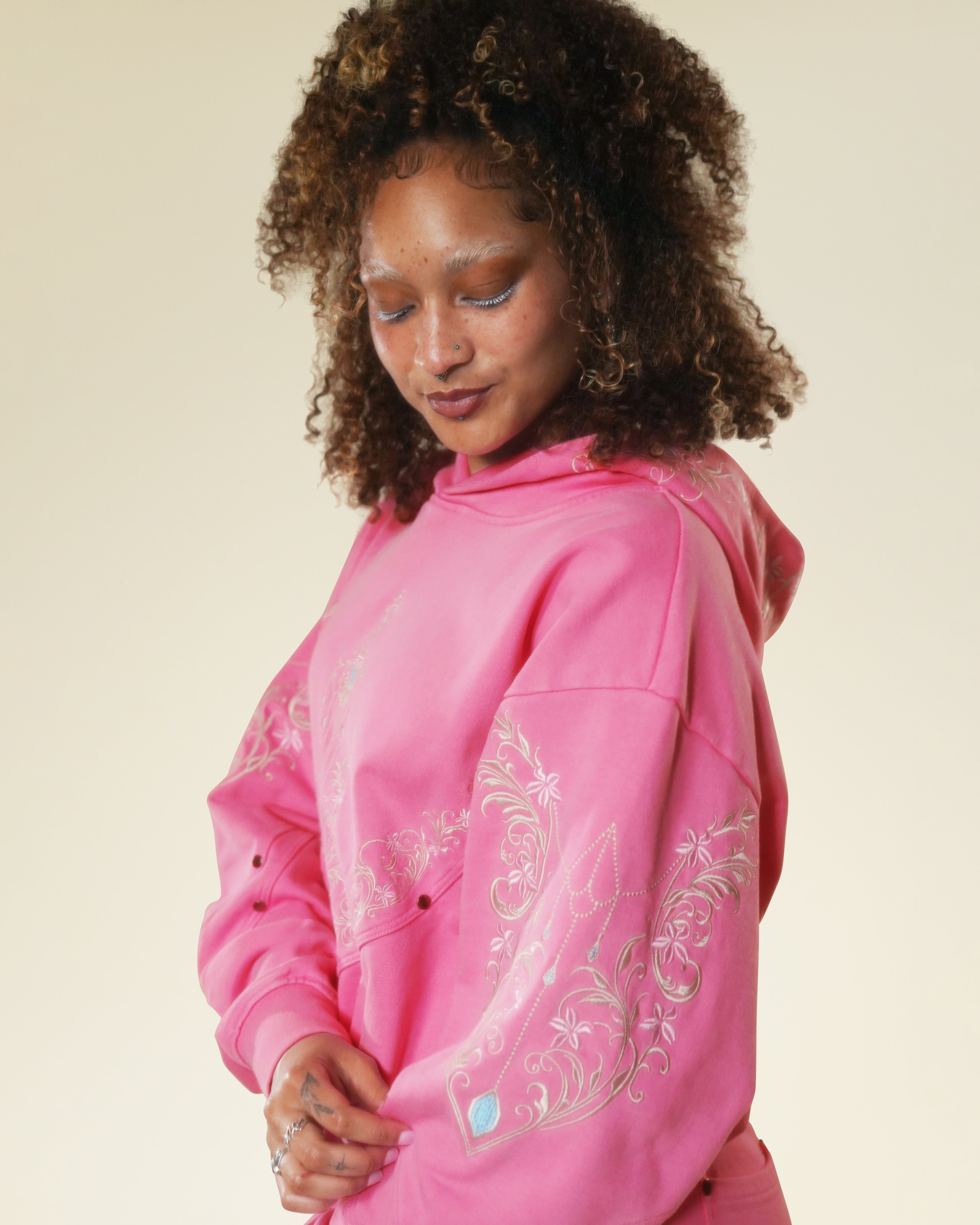 Princess knight pink armored hoodie