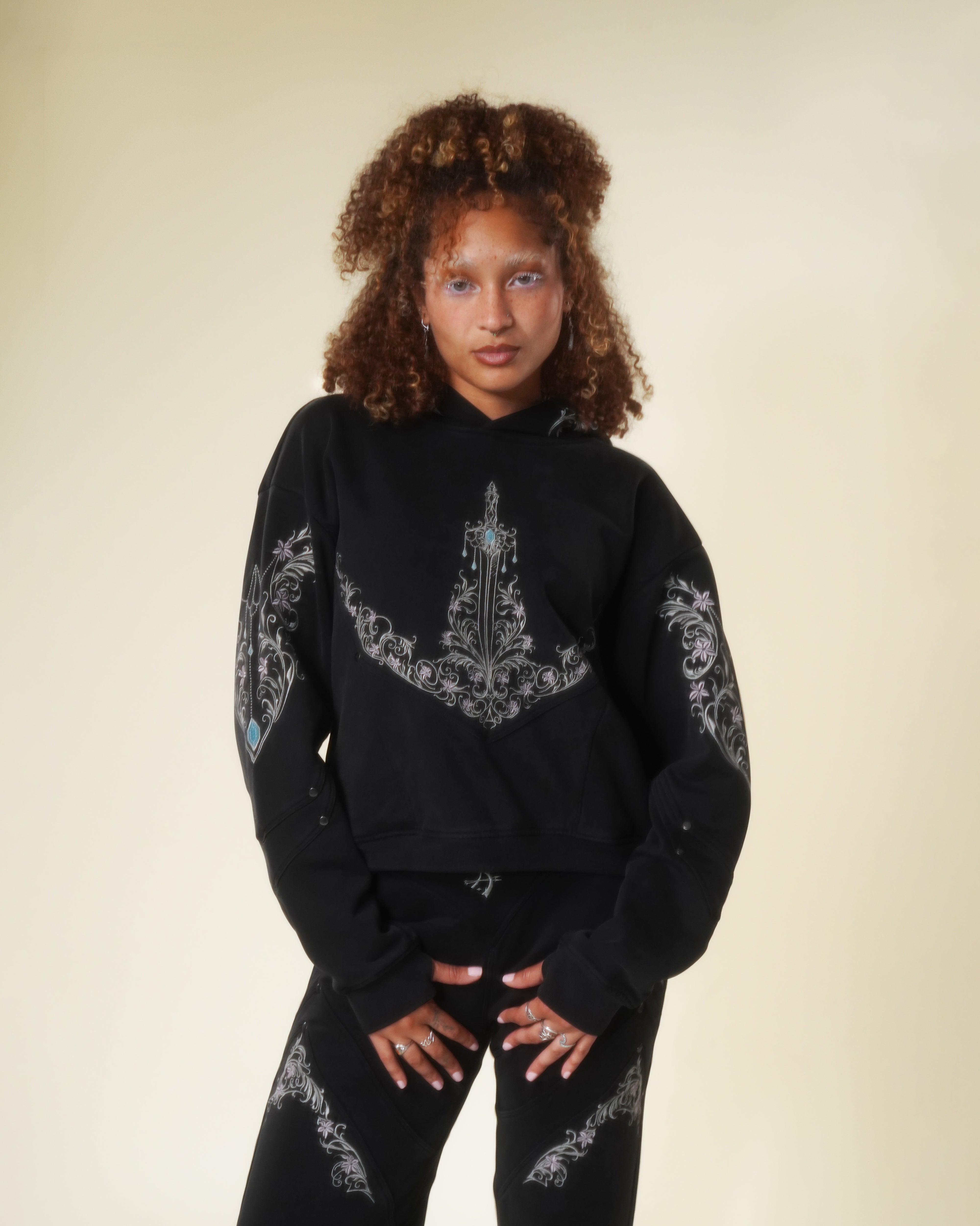 Princess knight armored black hoodie 