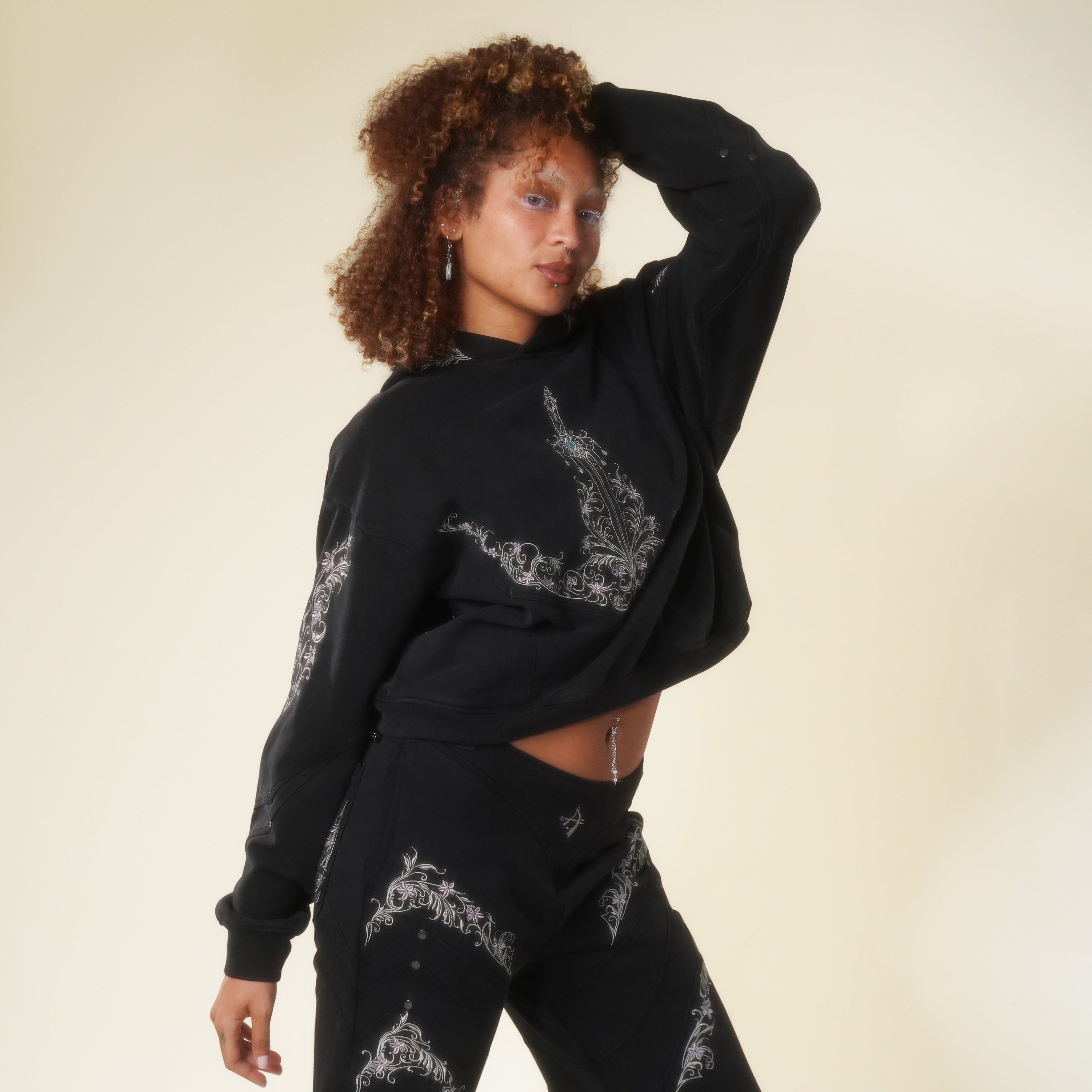 Princess knight black armored sweatpants